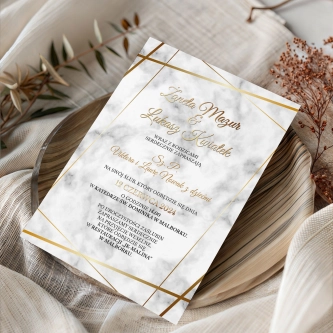 Zaproszenia ślubne Marmur & Złoto - Motyw 2