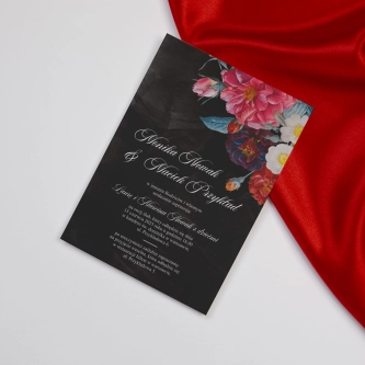 Zaproszenia ślubne Black Flowers - Motyw 1