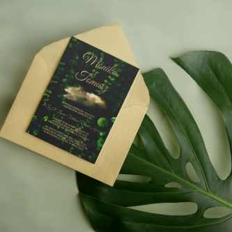 Zaproszenia ślubne Greenery- Motyw3