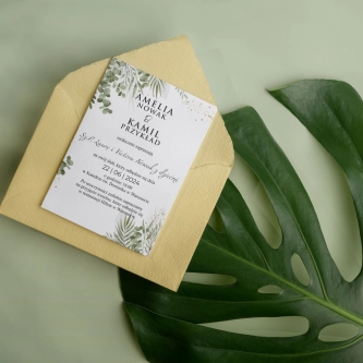 Zaproszenia ślubne Leaves - Motyw 2