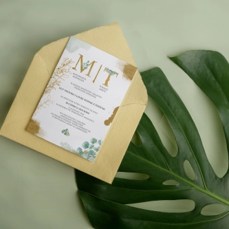 Zaproszenia ślubne Golden Green - Motyw 2