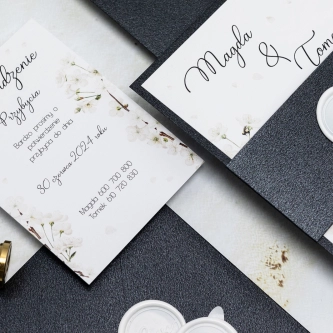 Zaproszenia ślubne Biały Czas - Motyw 1