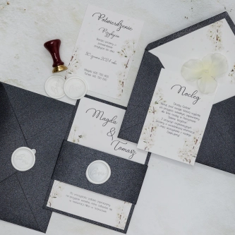 Zaproszenia ślubne Biały Czas - Motyw 1