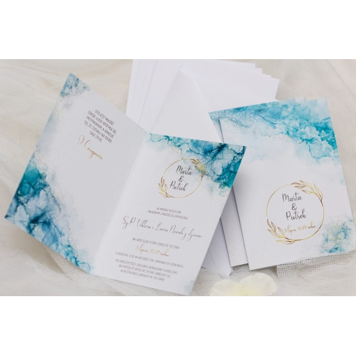 Zaproszenie Glamour z piękną białą kopertą