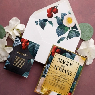 Nowoczesne Zaproszenia ślubne Amore z&nbsp;kopertą wklejką i&nbsp;dodatkową wkładką przewiązane sznurkiem