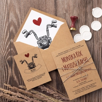 Oryginalne Zaproszenia ślubne Trip z&nbsp;motywem motocykla