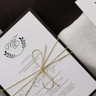 Minimalistyczne Zaproszenia ślubne Alloro z&nbsp;kopertą i&nbsp;podklejką w&nbsp;kolorze Antycznej Miedzi