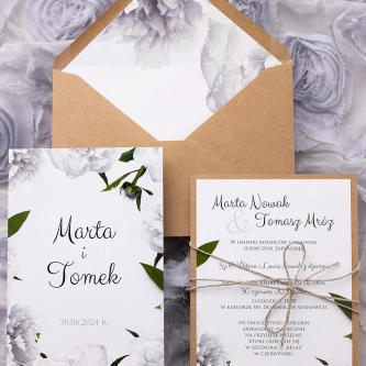 Ekologiczne Zaproszenia ślubne Soft Motyw 3 na kartach