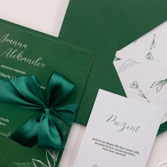 Nowoczesne Zaproszenia ślubne Papers z&nbsp;wstążką satynową
