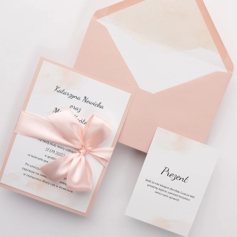 Zaproszenia ślubne True Love z&nbsp;akwarelowym motywem i&nbsp;pudrowo różowymi akcentami