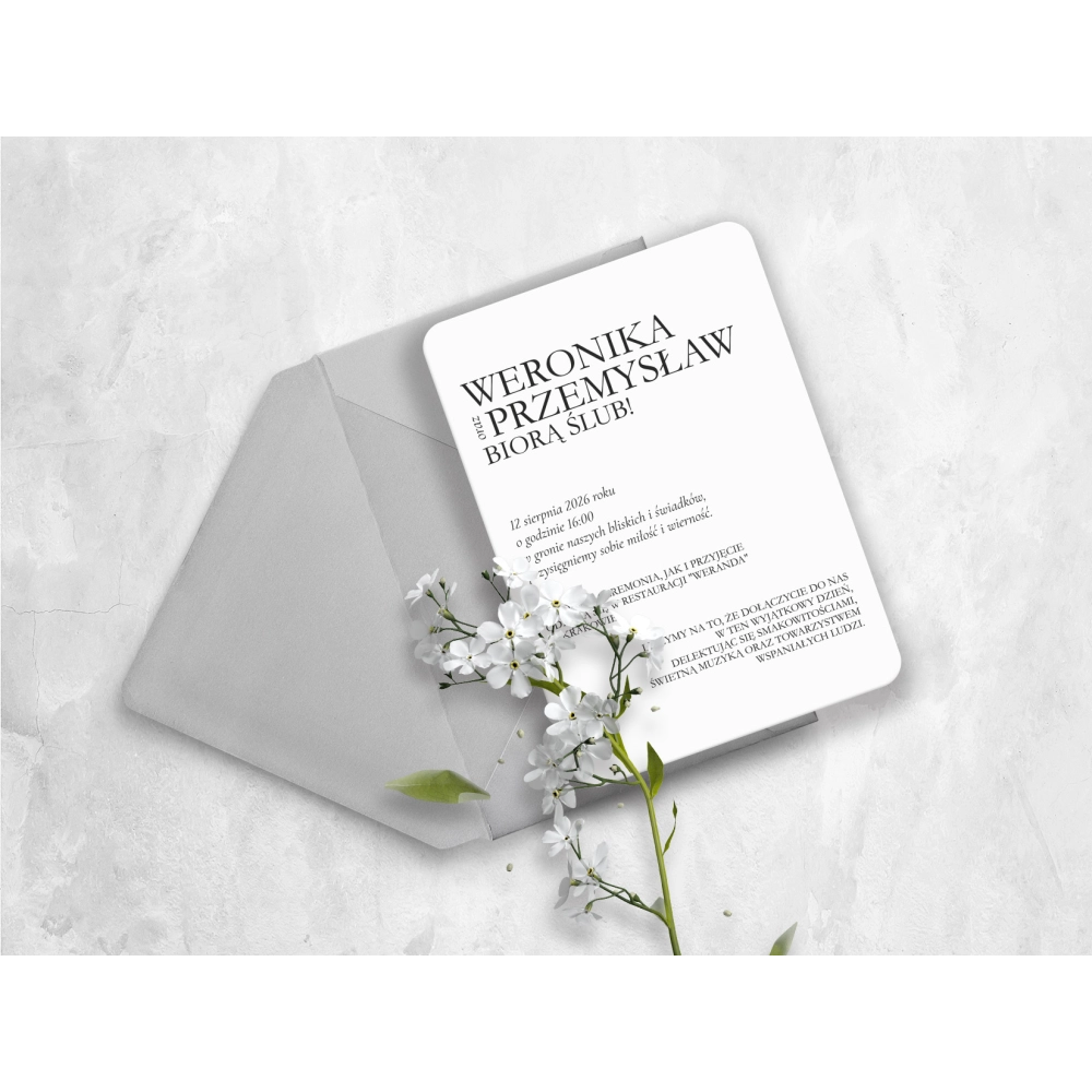 Zaproszenia ślubne Classic White