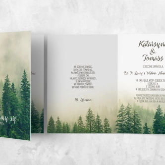 Zaproszenia ślubne Forest - Składane Motyw 1