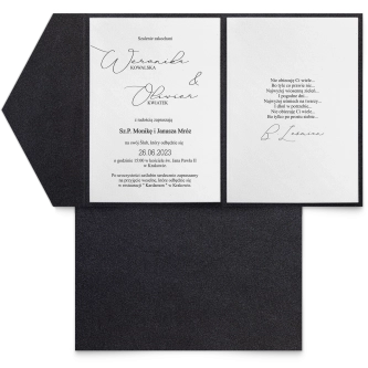 Zaproszenia ślubne w&nbsp;Etui, Folder Minimalistyczne motyw 3