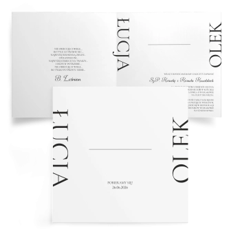 Zaproszenia ślubne Minimalistyczne - Składane Kwadrat Motyw 5