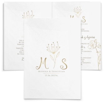 Zaproszenia ślubne Fiori - Składane Motyw 3