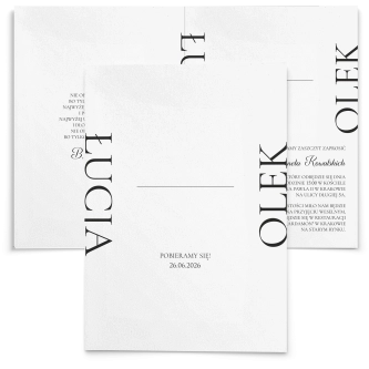 Zaproszenia ślubne Minimalistyczne - Składane Motyw 5