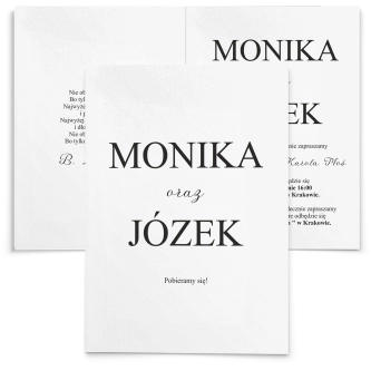Zaproszenia ślubne Minimalistyczne - Składane Motyw 6