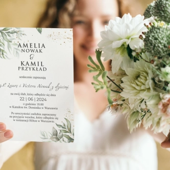 Zaproszenia ślubne Leaves - Motyw 1