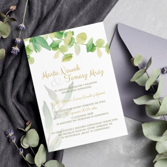 Zaproszenia ślubne Liście - Motyw 4