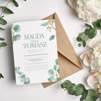 Zaproszenia ślubne Eukaliptus - Motyw 1