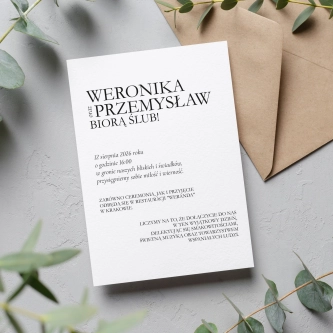 Zaproszenia ślubne Classic White