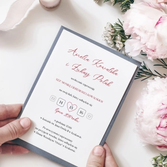 Zaproszenia ślubne Red Heart - Motyw 1