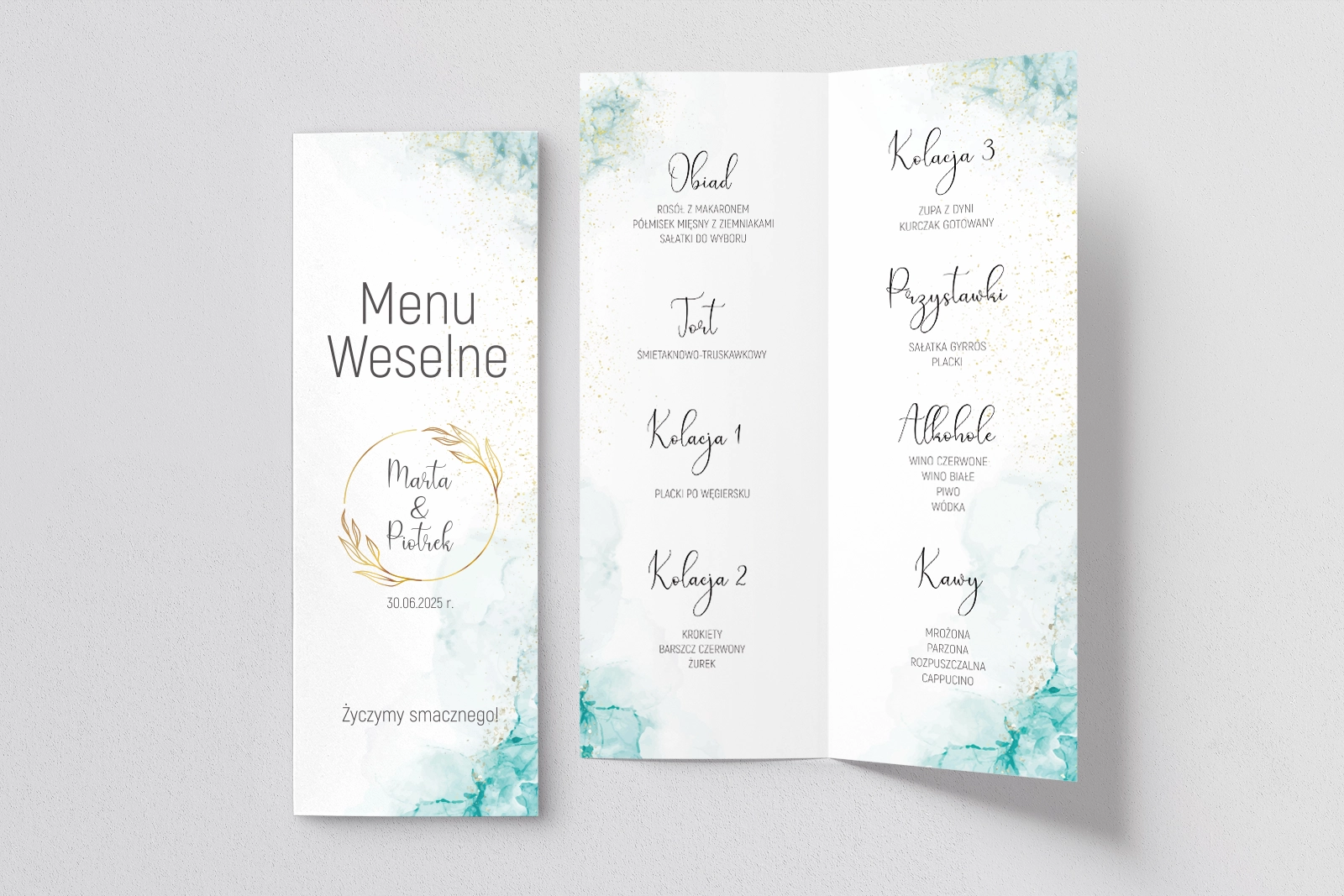 Menu Weselne Bukiety Glamour Ink Motyw 3