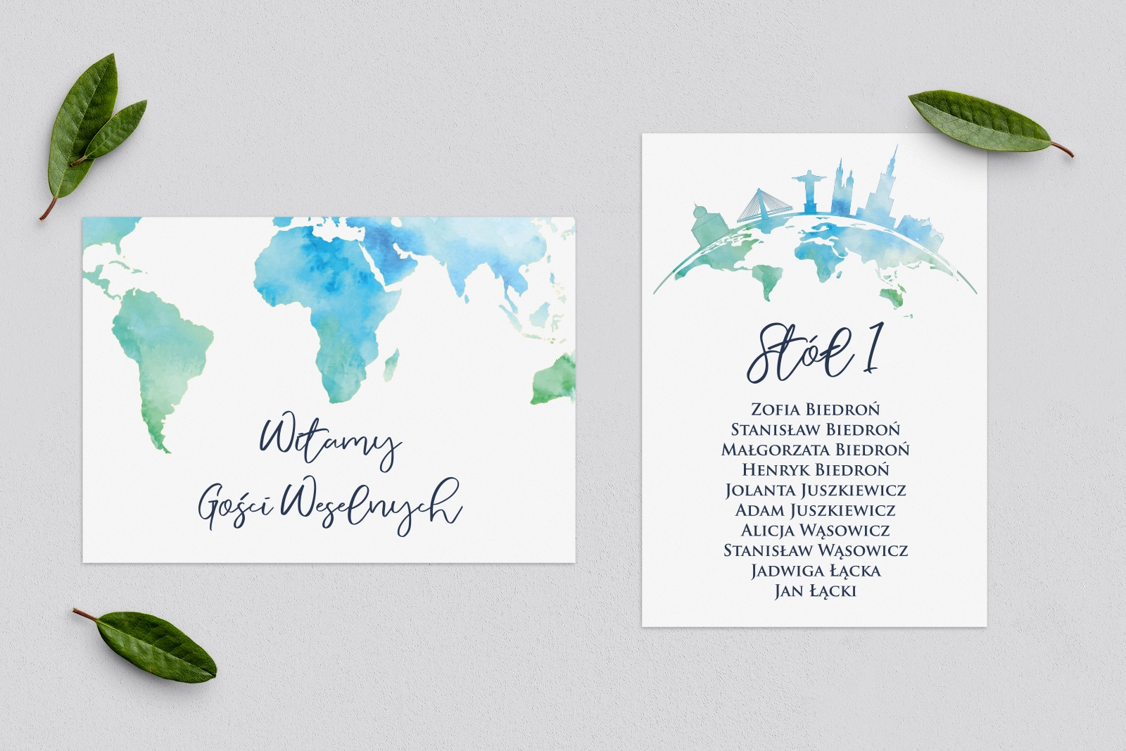 Plan Stołów - Karteczka Mapa - Motyw 1