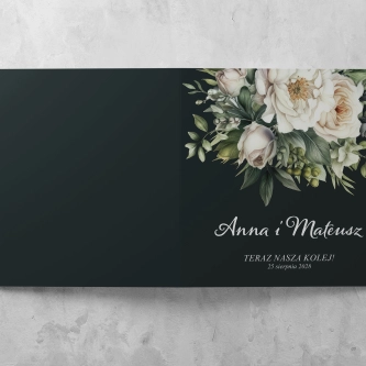 Zaproszenia ślubne Kwadratowe Składane Kwiatowa Fantazja - Motyw 1