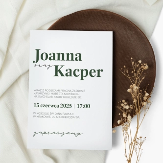 Zaproszenia ślubne Evergreen