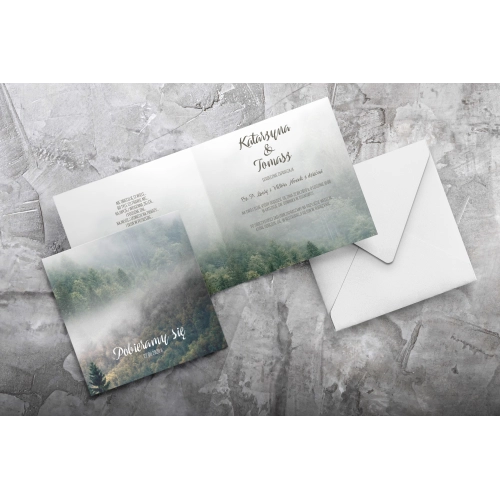 Piękne zaproszenia z motywem lasu