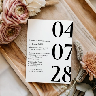 Zaproszenia ślubne Date - Motyw 1