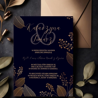 Zaproszenia ślubne Goldish- Motyw1