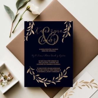 Zaproszenia ślubne Goldish- Motyw3