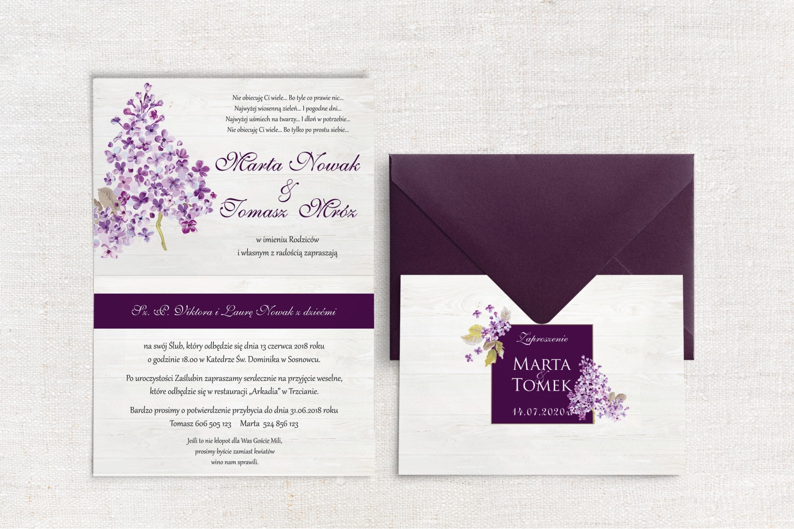 Zaproszenia ślubne Biała Stodoła - Motyw 1