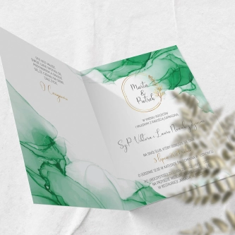 Zaproszenia ślubne Glamour Ink - Składane Motyw 6