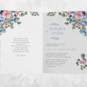 Zaproszenia ślubne Name - Składane motyw 1