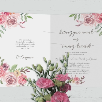 Zaproszenia ślubne PasteLove- Składane Motyw 2