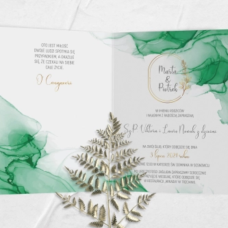 Zaproszenia ślubne Glamour Ink - Składane Motyw 6