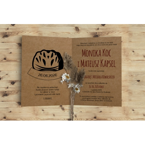 Zaproszenia ślubne Trip - Składane motyw 4