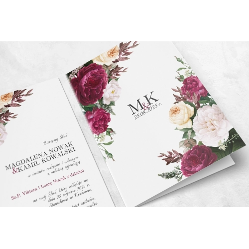 Zaproszenia ślubne Fabello - Składane Motyw 1