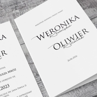 Zaproszenia ślubne Minimalistyczne - Składane Motyw 2