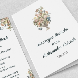 Zaproszenia ślubne Rustic Summer - Składane motyw 1