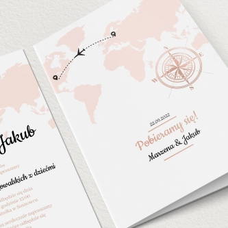 Zaproszenia ślubne Travels - Składane Motyw 1