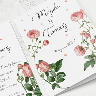 Zaproszenia ślubne Biały Czas - Składane Motyw 5