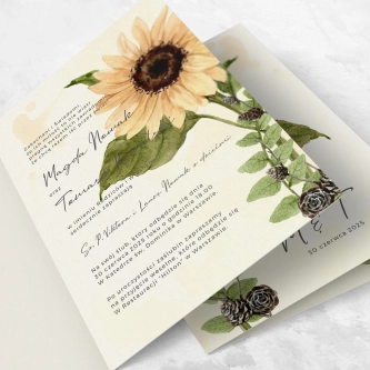 Zaproszenia ślubne Natalie - Składane Motyw 2