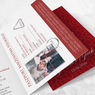 Zaproszenia ślubne Paszport - Składane motyw 2