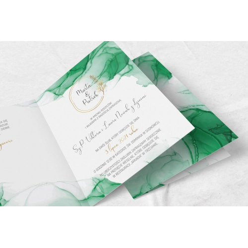 Zaproszenia ślubne Glamour Ink - Składane Motyw 6