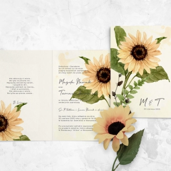 Zaproszenia ślubne Natalie - Składane Motyw 2