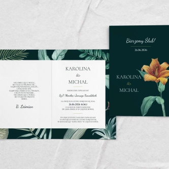 Zaproszenia ślubne Exotic - Składane motyw 4